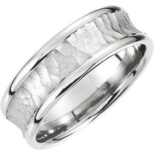 Load image into Gallery viewer, Palladium 7.5 mm Concave Band with Hammer Finish Size 13
