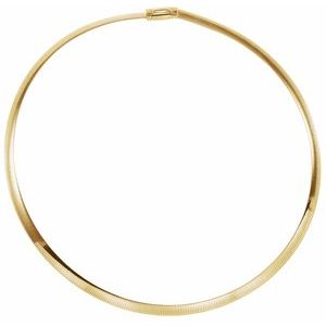 14K Yellow & White 6 mm Two-Tone Reversible Omega 18" Chain