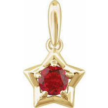 Load image into Gallery viewer, 14K Yellow 3 mm Round January Youth Star Birthstone Pendant
