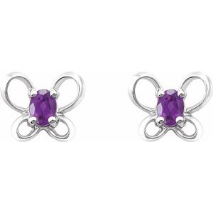 Youth Butterfly Birthstone Earrings 