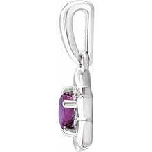 Load image into Gallery viewer, Sterling Silver 3 mm Round February Youth Star Birthstone Pendant

