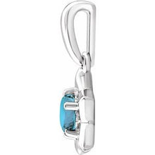 Load image into Gallery viewer, Sterling Silver 3 mm Round March Youth Star Birthstone Pendant
