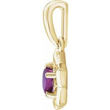Load image into Gallery viewer, 14K Yellow 3 mm Round February Youth Star Birthstone Pendant
