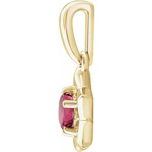 14K Yellow 3 mm Round October Youth Star Birthstone Pendant