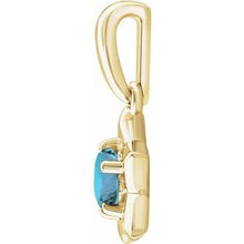 Load image into Gallery viewer, 14K Yellow 3 mm Round March Youth Star Birthstone Pendant
