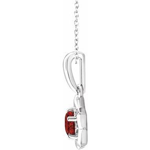 Sterling Silver 3 mm Round January Youth Star Birthstone 15" Necklace
