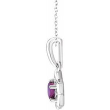 Load image into Gallery viewer, Sterling Silver 3 mm Round February Youth Star Birthstone 15&quot; Necklace
