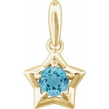 Load image into Gallery viewer, 14K Yellow 3 mm Round March Youth Star Birthstone Pendant

