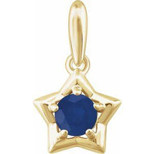 Load image into Gallery viewer, 14K Yellow 3 mm Round September Youth Star Birthstone Pendant
