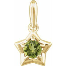 Load image into Gallery viewer, 14K Yellow 3 mm Round August Youth Star Birthstone Pendant
