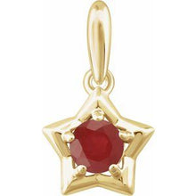 Load image into Gallery viewer, 14K Yellow 3 mm Round July Youth Star Birthstone Pendant
