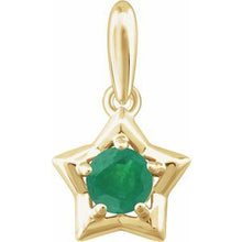 Load image into Gallery viewer, 14K Yellow 3 mm Round May Youth Star Birthstone Pendant

