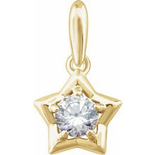 Load image into Gallery viewer, 14K Yellow 3 mm Round April Youth Star Birthstone Pendant
