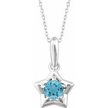 Load image into Gallery viewer, Youth Star Birthstone Necklace or Pendant  
