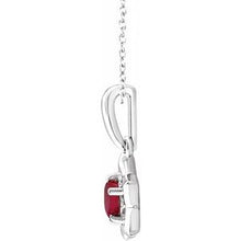 Load image into Gallery viewer, Sterling Silver 3 mm Round July Youth Star Birthstone 15&quot; Necklace
