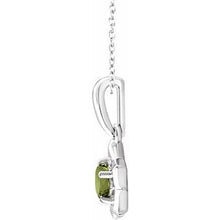Load image into Gallery viewer, Sterling Silver 3 mm Round August Youth Star Birthstone 15&quot; Necklace
