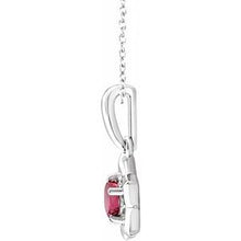 Load image into Gallery viewer, Sterling Silver 3 mm Round October Youth Star Birthstone 15&quot; Necklace
