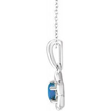 Load image into Gallery viewer, Sterling Silver 3 mm Round December Youth Star Birthstone 15&quot; Necklace
