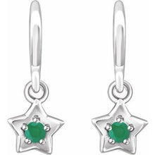 Load image into Gallery viewer, Sterling Silver 3 mm Round May Youth Star Birthstone Earrings
