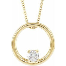 Load image into Gallery viewer, 14K Yellow 1 CT Lab-Grown Diamond Circle 16-18&quot; Necklace
