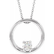 Load image into Gallery viewer, 14K White 1 CT Lab-Grown Diamond Circle 16-18&quot; Necklace
