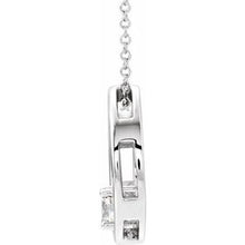Load image into Gallery viewer, 14K White 1 CT Lab-Grown Diamond Circle 16-18&quot; Necklace
