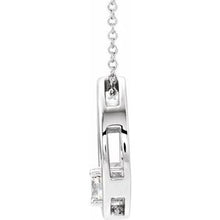 Load image into Gallery viewer, 14K White 5/8 CT Lab-Grown Diamond Circle 16-18&quot; Necklace
