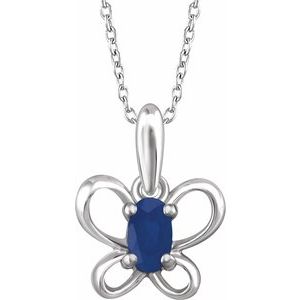 Youth Butterfly Birthstone Necklace or Pendant  