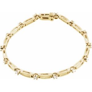 14K Yellow 3/4 CTW Diamond Line 7" Bracelet