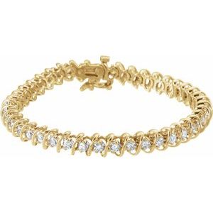 Bracelet en or jaune 14K 3 1/3 CTW Diamond Line 7 "