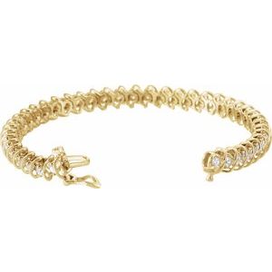 Bracelet en or jaune 14K 3 1/3 CTW Diamond Line 7 "