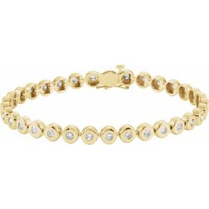 Bracelet en or jaune 14 carats de 2 ct serti de diamants de 7 po