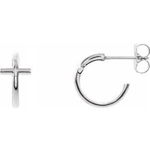 Load image into Gallery viewer, Sterling Silver 11.8 mm Cross Hoop Earrings
