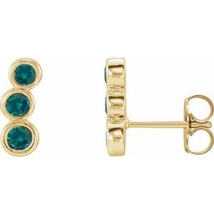 14K Yellow Alexandrite Ear Climbers