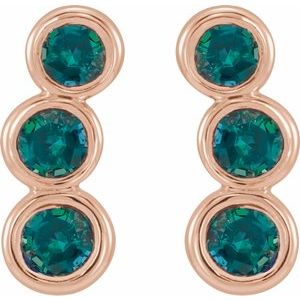 14K Rose Alexandrite Ear Climbers