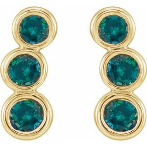14K Yellow Alexandrite Ear Climbers