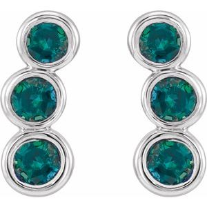 Platinum Alexandrite Ear Climbers
