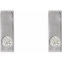 Load image into Gallery viewer, Sterling Silver .06 CTW Diamond Bar Earrings
