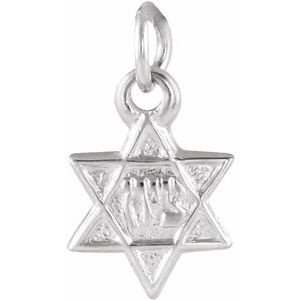 14K White 7.5x7 mm Star of David Pendant