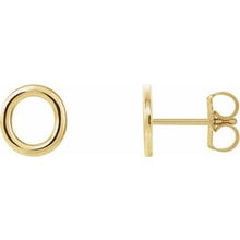 Load image into Gallery viewer, 14K Yellow Single Initial O Earring
