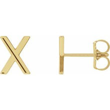 Load image into Gallery viewer, 14K Yellow Single Initial X Earring
