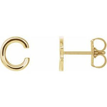 Load image into Gallery viewer, 14K Yellow Single Initial C Earring
