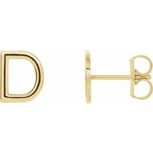 Load image into Gallery viewer, 14K Yellow Single Initial D Earring
