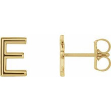 Load image into Gallery viewer, 14K Yellow Single Initial E Earring
