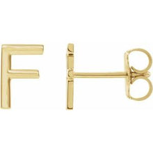 Charger l&#39;image dans la galerie, 14K Yellow Single Initial F Earring
