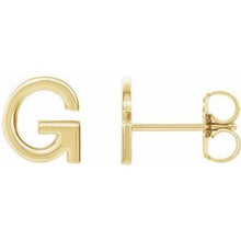 Load image into Gallery viewer, 14K Yellow Single Initial G Earring
