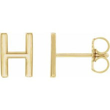 Load image into Gallery viewer, 14K Yellow Single Initial H Earring
