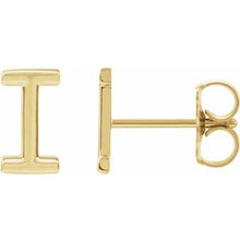 Load image into Gallery viewer, 14K Yellow Single Initial I Earring
