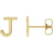 Load image into Gallery viewer, 14K Yellow Single Initial J Earring
