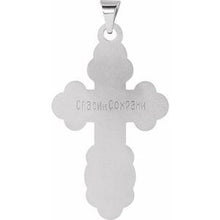 Load image into Gallery viewer, Sterling Silver 40x26 mm St. Olga Orthodox Cross Pendant
